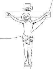 jesus na cruz para colorir