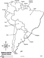 mapa america do sul para colorir