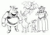 shrek e fiona para colorir