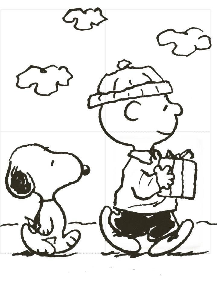 snoopy e charlie brown para colorir