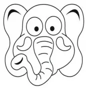 mascara de carnaval para colorir elefante