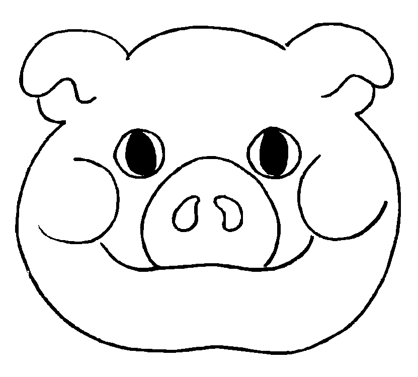mascara de carnaval para colorir porco