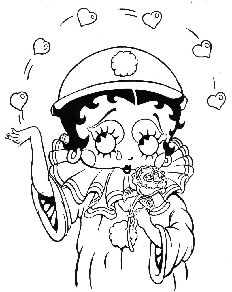 betty boop para colorir