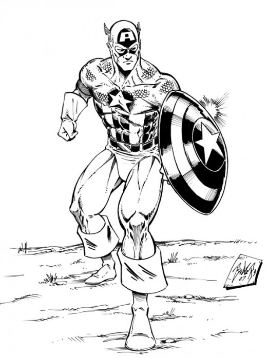 capitao america para colorir