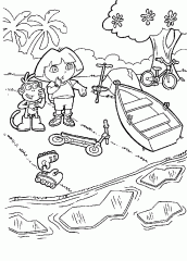 Desenhos para colorir de desenho da dora com seu amigo botas para