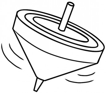 Desenho de pião para colorir e imprimir