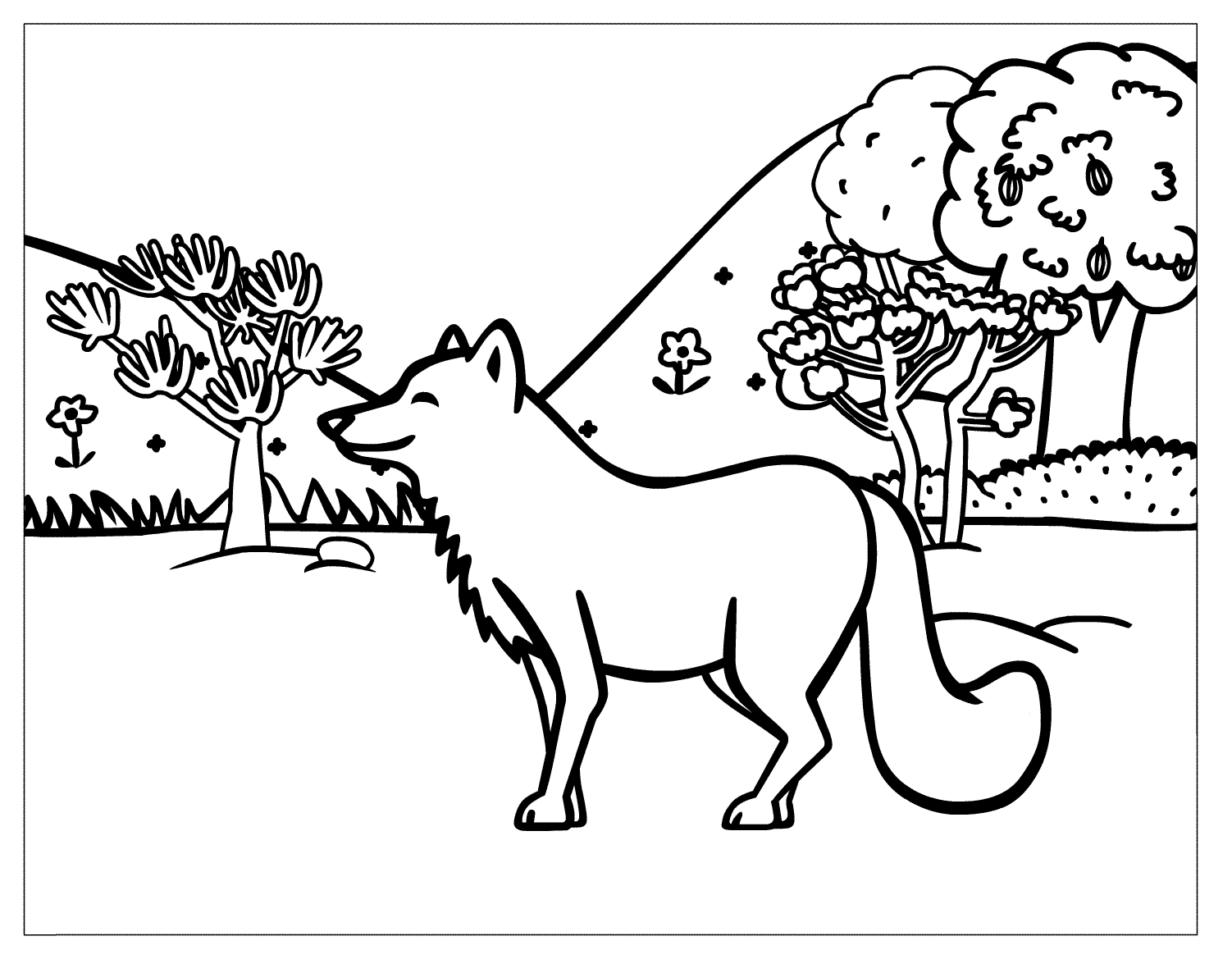 desenho de floresta para colorir