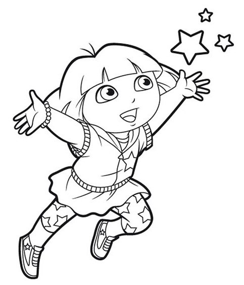 desenho dora aventureira para colorir