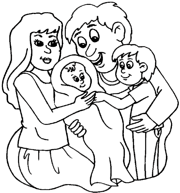 desenho para colorir familia