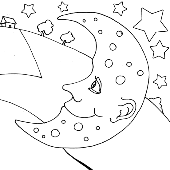 desenho para colorir lua