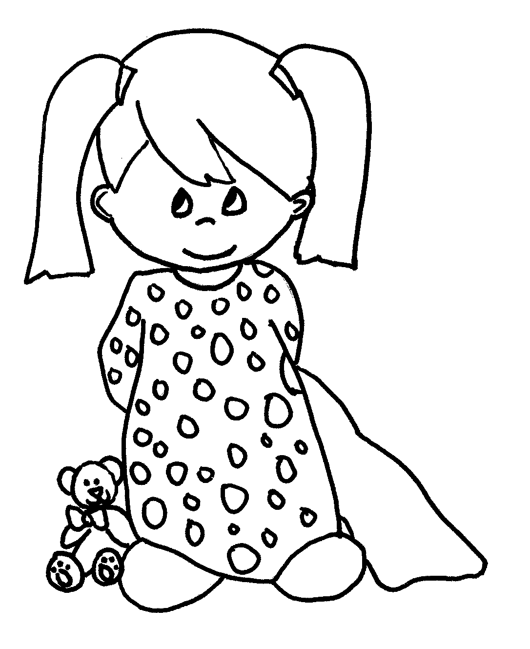 desenho para colorir menina