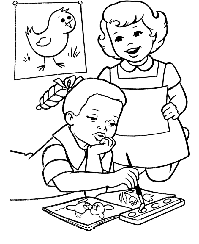 desenhos para colorir da escola