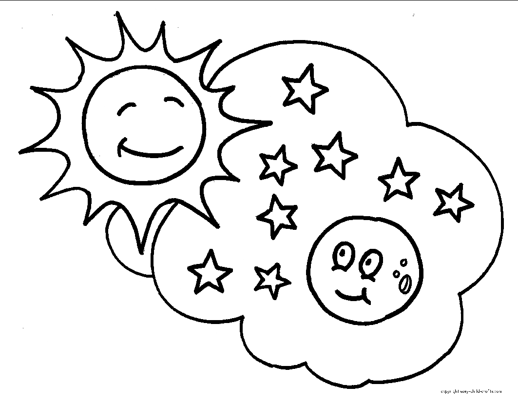 desenhos para colorir sol e lua