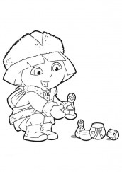 dora aventureira para colorir online