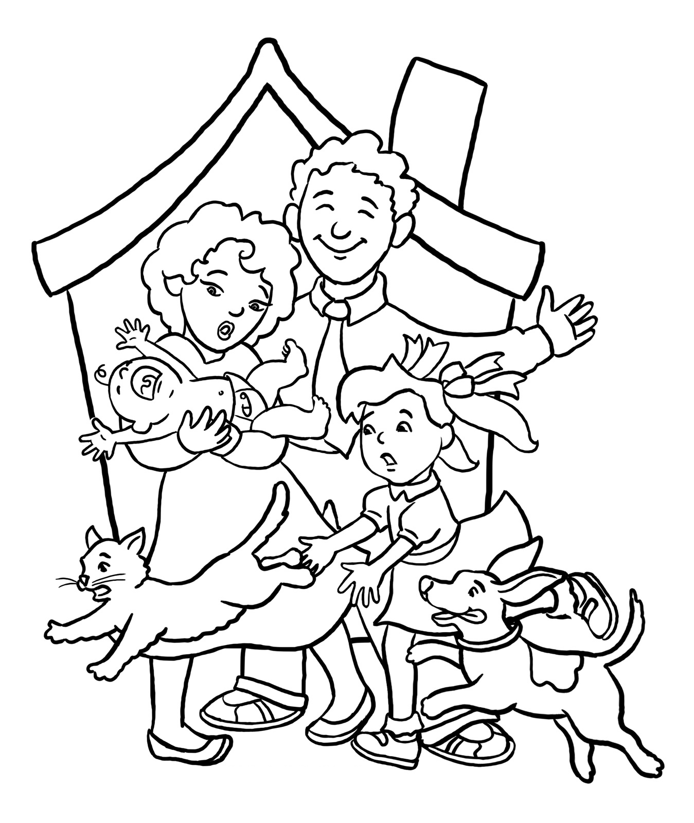 familia desenhos para colorir