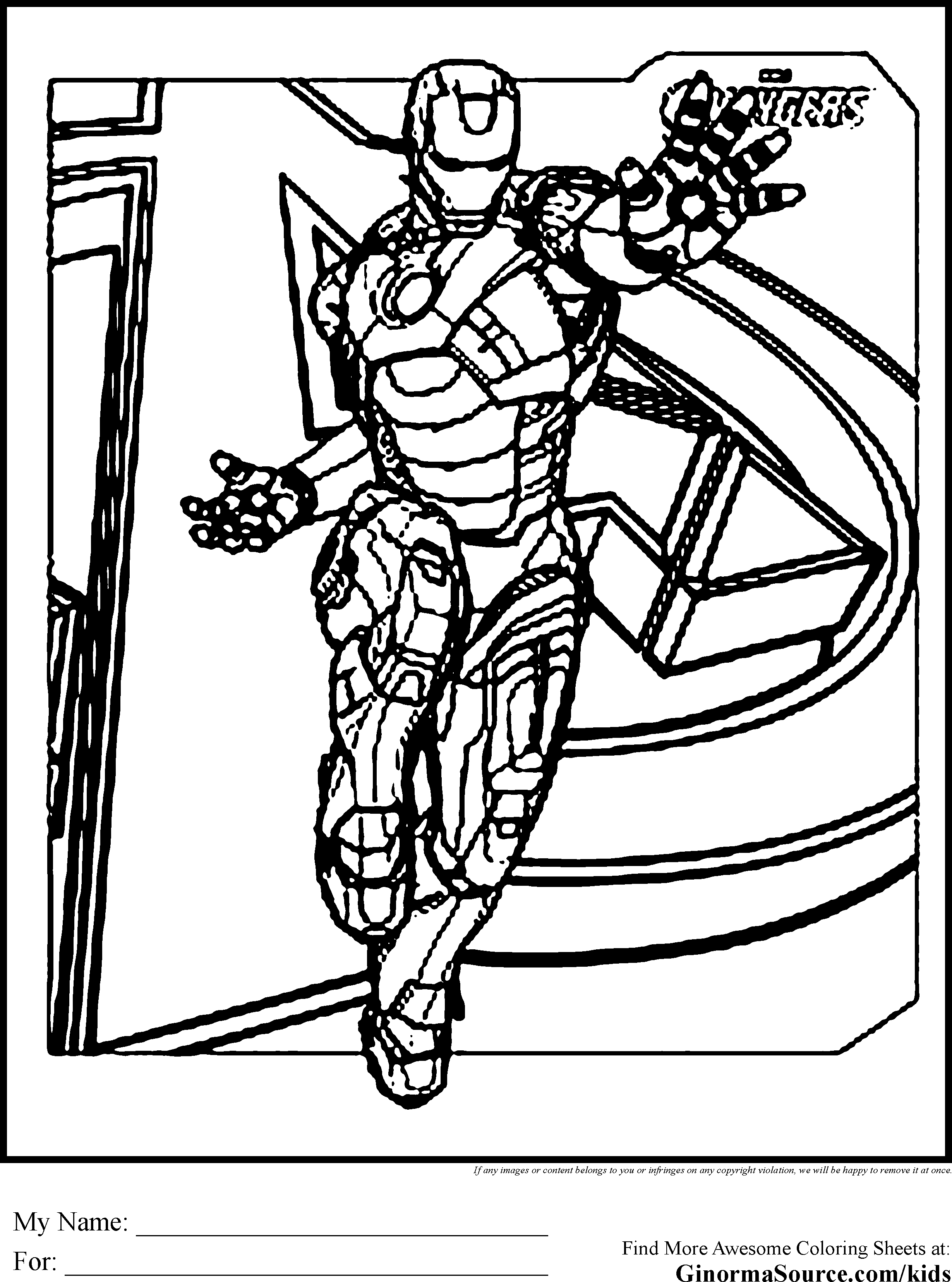 homem de ferro para colorir