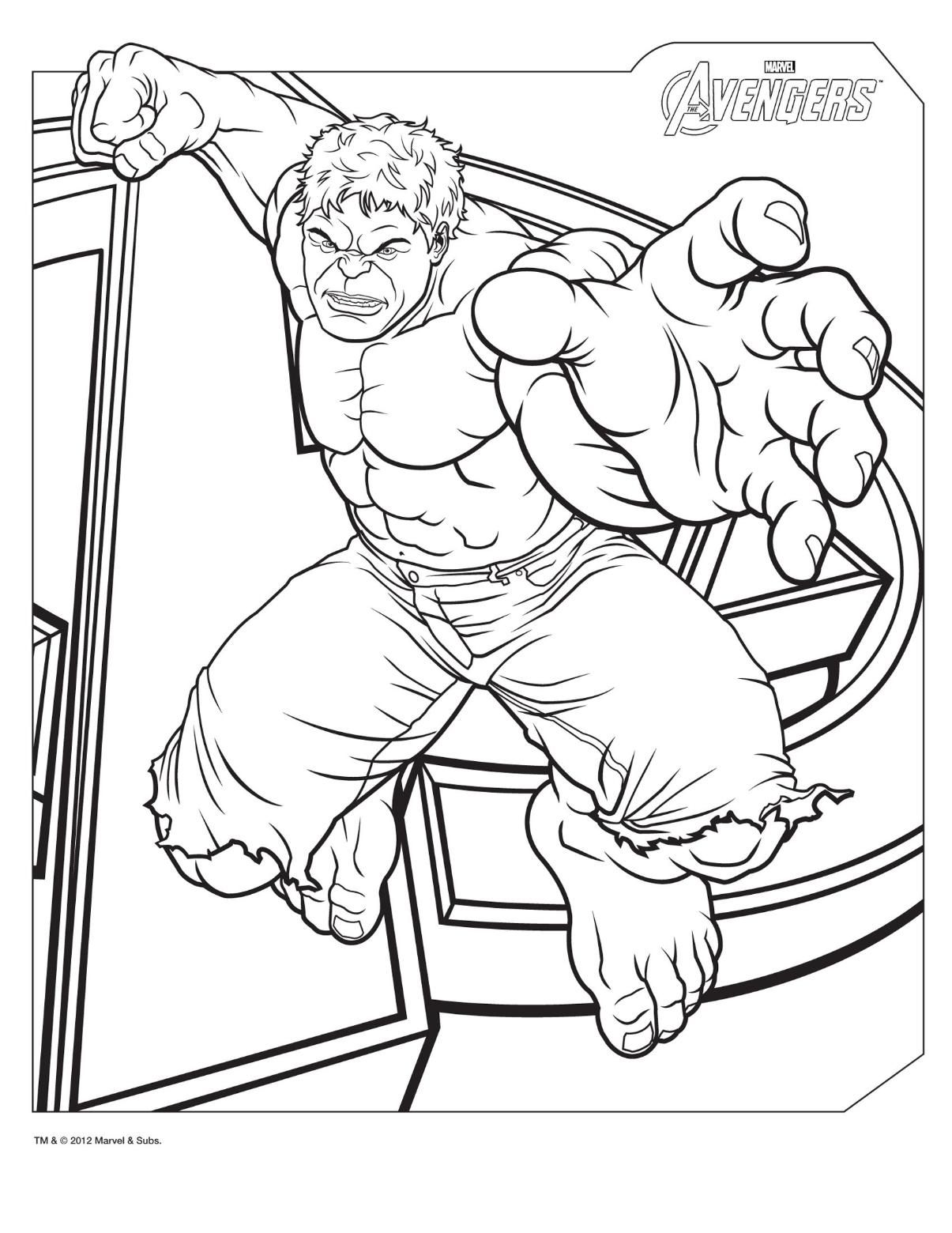 hulk vingadores para colorir