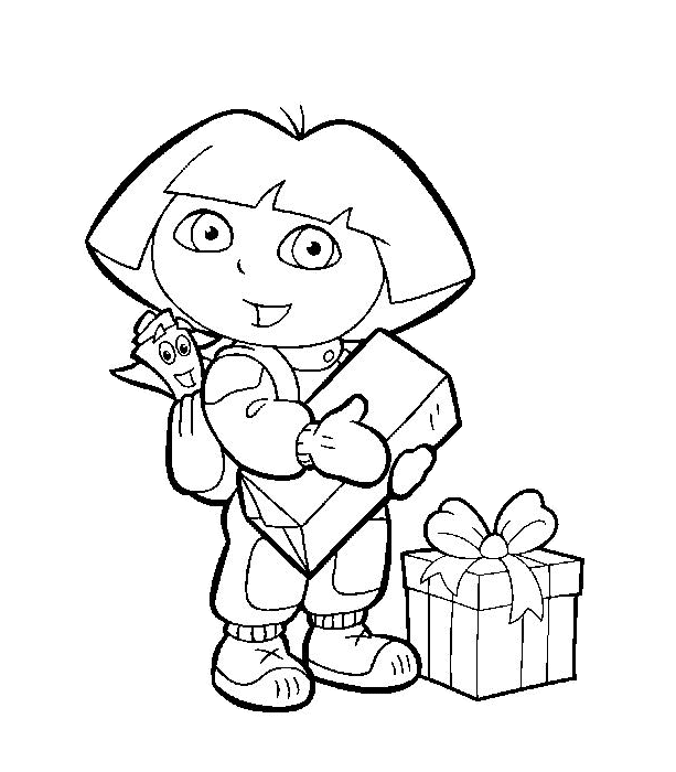 imagem da dora aventureira para colorir e pintar