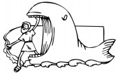 imagem de jonas e a baleia para colorir