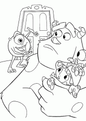 Desenho de Mike, Sullivan e Boo para colorir - Tudodesenhos