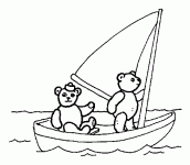ursinhos no barco para colorir