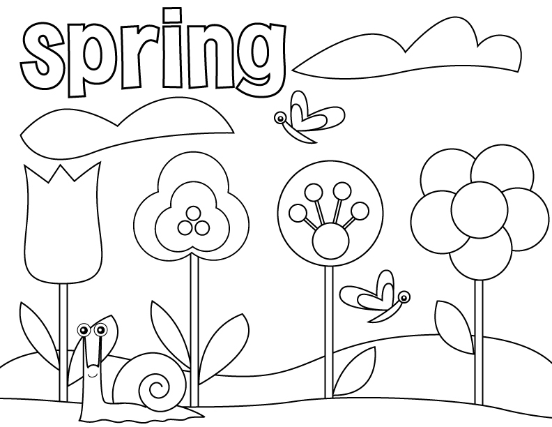 desenho da primavera para colorir