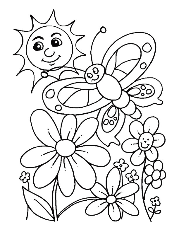 desenho para colorir da primavera