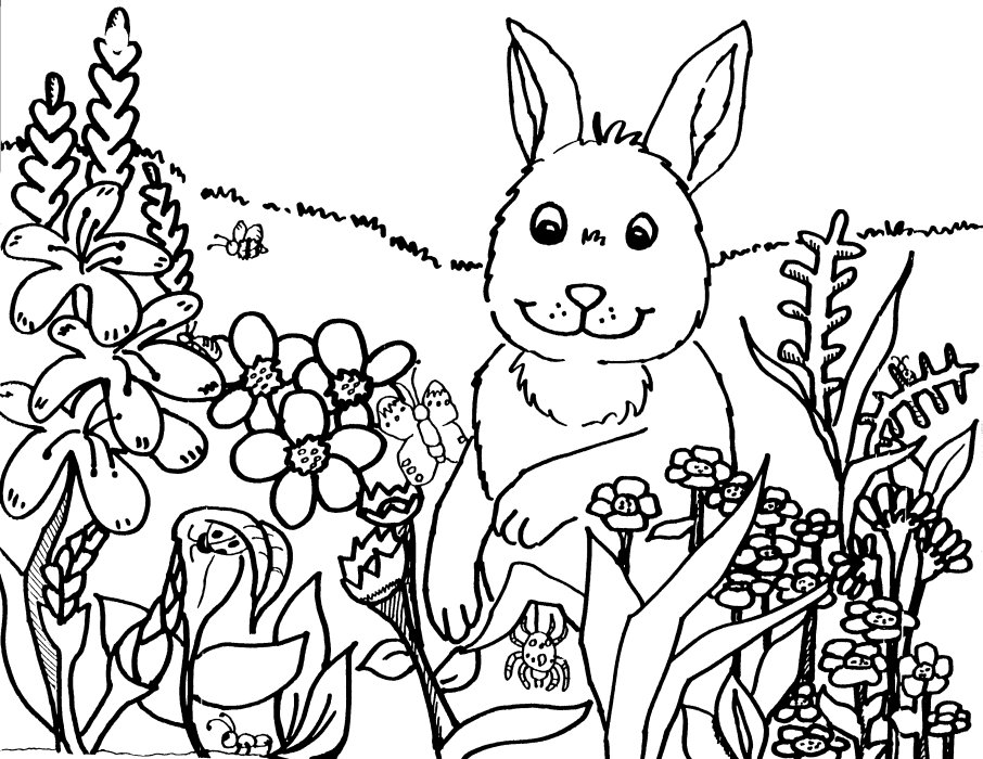 desenho para colorir primavera