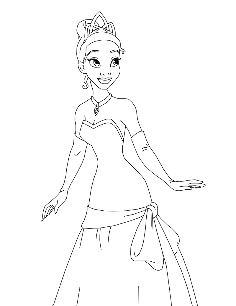 tiana princesa para colorir