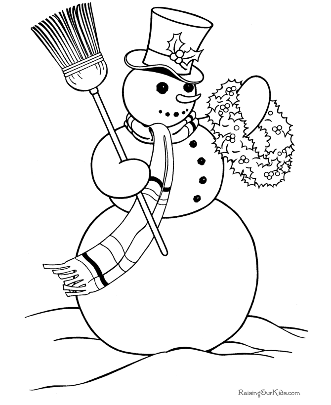 boneco de neve para colorir