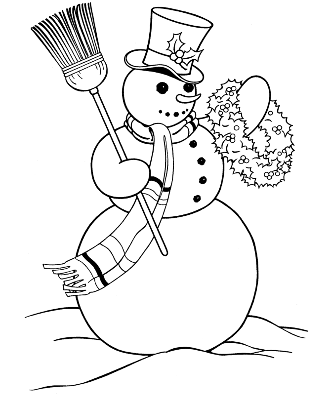 boneco de neve para colorir