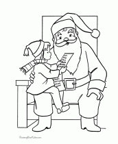 papai noel menina para colorir