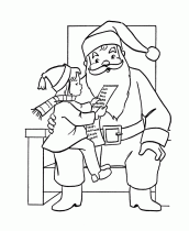 papai noel menina para colorir