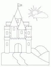 desenho de castelo para colorir