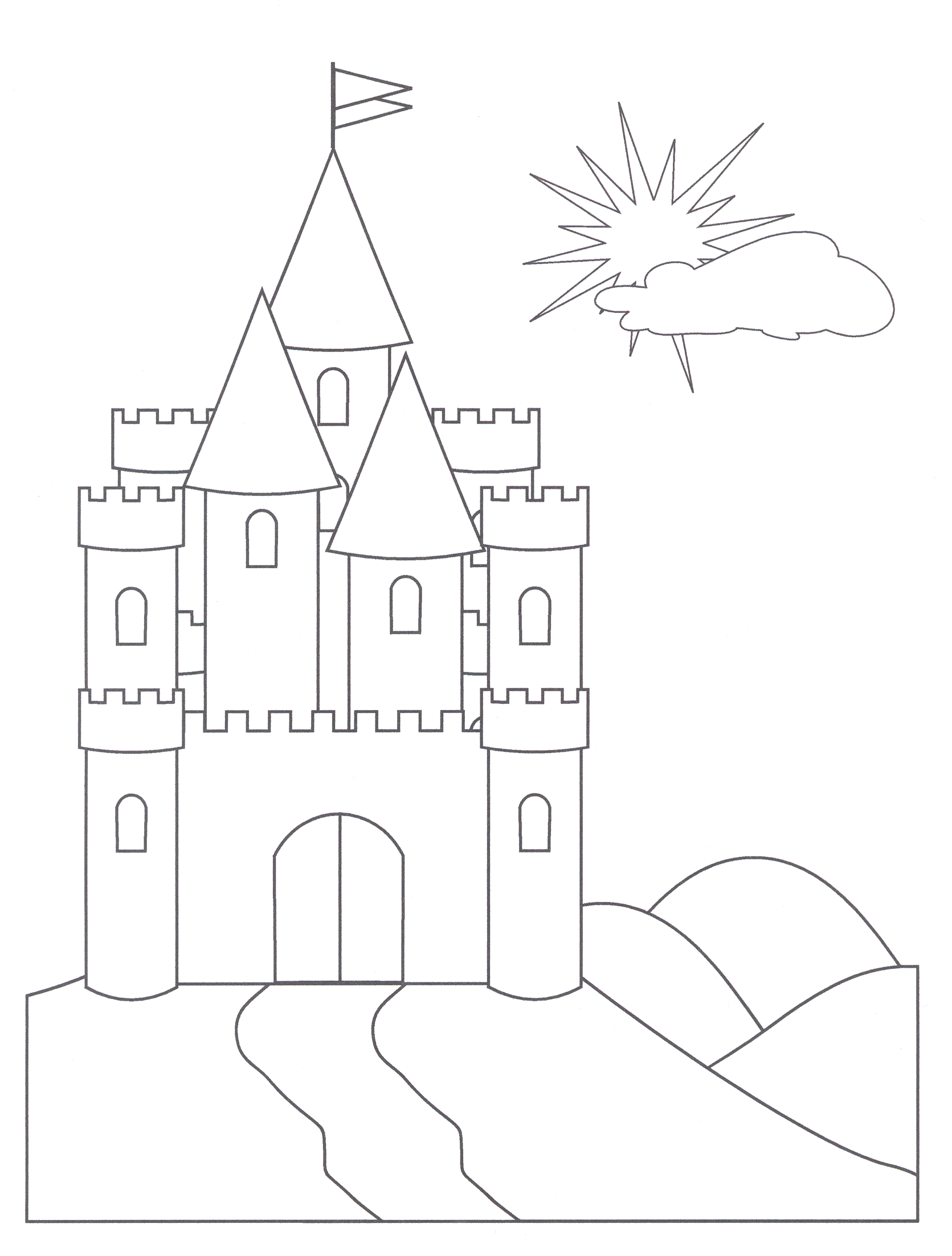 desenho de castelo para colorir