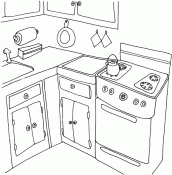 desenho de cozinha para colorir
