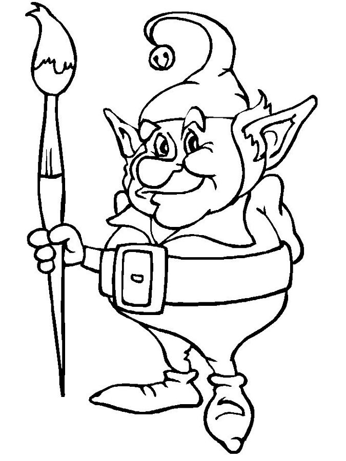 desenho de um duende para colorir