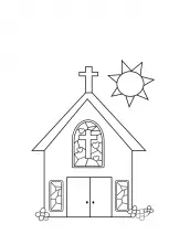 desenho igreja para colorir