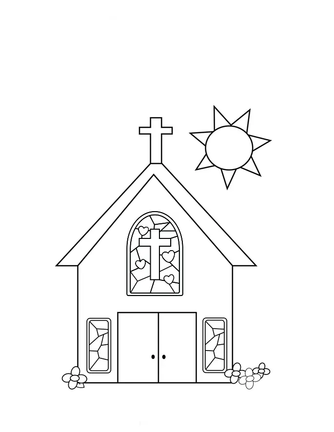 desenho igreja para colorir