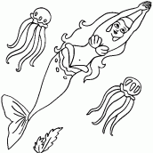 desenhos da pequena sereia para pintar