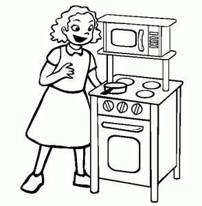 Cozinha para colorir