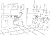 desenhos para colorir cozinha