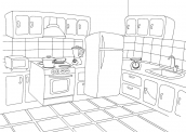 desenhos para colorir cozinha