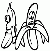 desenhos para colorir de bananas