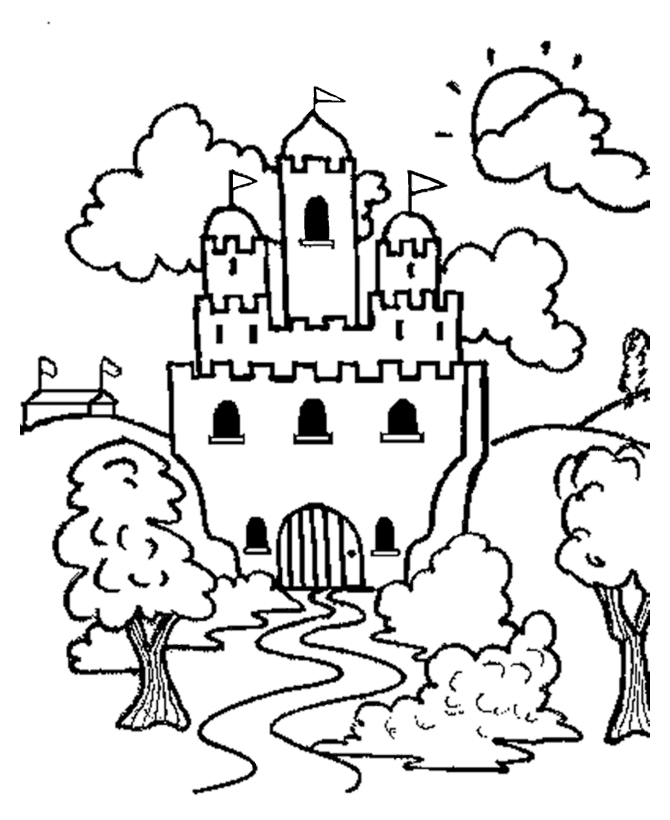 desenhos para colorir de castelos