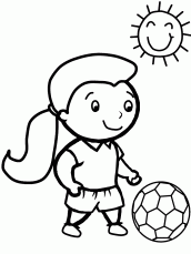 Desenho de Pessoa jogando bola para colorir