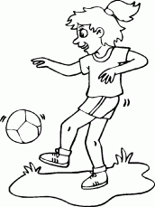 Desenho de jogadora de futebol para colorir