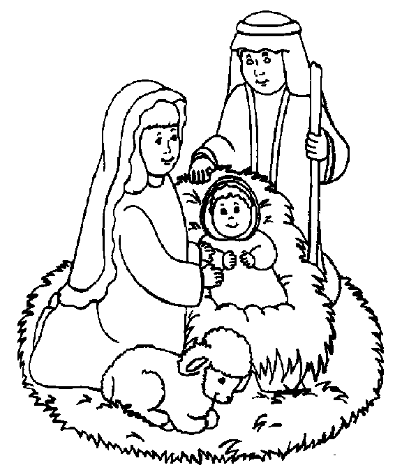 presepio de natal para colorir