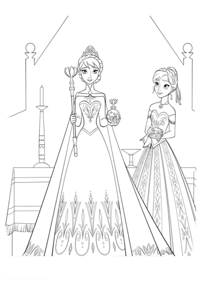 anna e elsa frozen para colorir