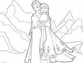 elsa e ana frozen para colorir